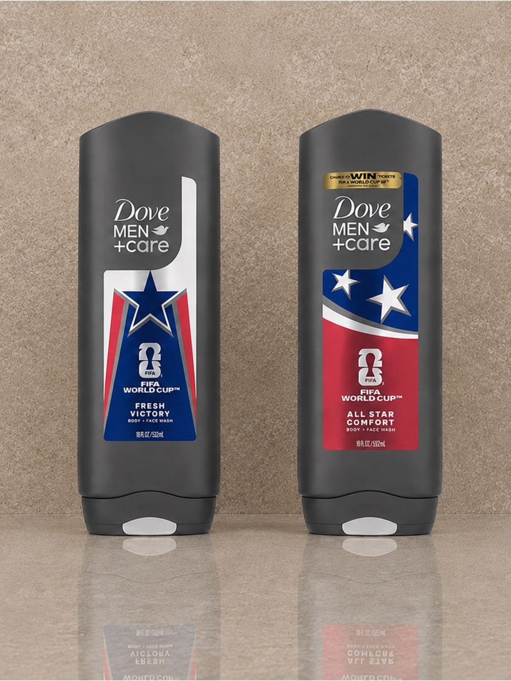 2 Dove Men+Care FIFA World Cup Body Wash 18 oz Set